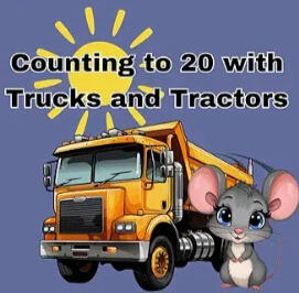 Count to 20 by coloring Trucks and Tractors Engaging in a delightful coloring experience while joyfully counting all the way up to 20 together with Mousey.